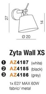 Dizajnové nástenné svietidlo Zyta Xs čierne – Čierna (AZ4185)
