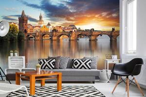 Samolepiaca vliesová fototapeta Výhľad na Karlov most 375 x 250 cm