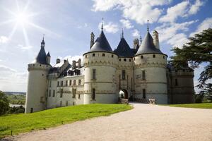 DIMEX | Vliesové fototapety na stenu Zámok Chambord II. MS-5-1080 | 375 x 250 cm | zelená, modrá, béžová