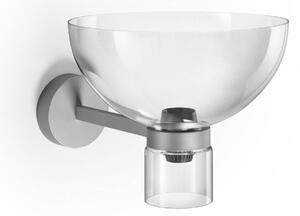 Nástenné svetlo LED Flos Nocturne Bowl, strieborná, sklo, stmievateľné, Chrómová / strieborná, Chodba, Hliník, Dizajn
