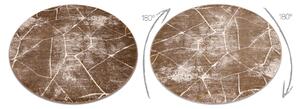 Moderný MEFE okrúhly koberec 2783 Mramor - Štrukturálny, dve vrstvy rúna, tmavo-béžová