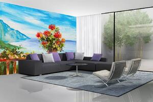 Samolepiaca vliesová fototapeta Maľba - Kytica 375 x 250 cm