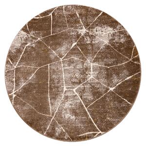 Moderný MEFE okrúhly koberec 2783 Mramor - Štrukturálny, dve vrstvy rúna, tmavo-béžová