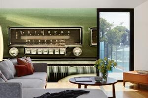 Samolepiaca vliesová fototapeta Rádio v starom aute 375 x 250 cm
