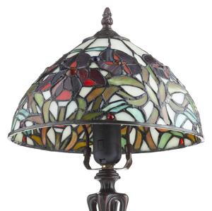 ELINE stolová lampa v štýle Tiffany, 40 cm, Hnedá / hrdzavá, Obývacia izba / jedáleň, kov, Tiffany
