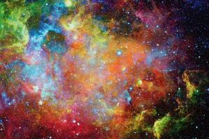 DIMEX | Vliesové fototapety na stenu Prvky galaxie MS-5-2299 | 375 x 250 cm | zelená, červená, čierna, oranžová