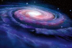DIMEX | Vliesové fototapety na stenu Špirálna galaxia MS-5-2283 | 375 x 250 cm | fialová, čierna, ružová