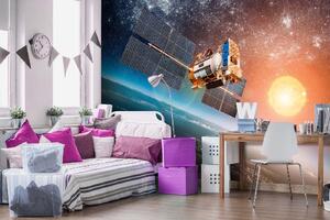 Samolepiaca vliesová fototapeta Satelit obiehajúcu krajinu 375 x 250 cm