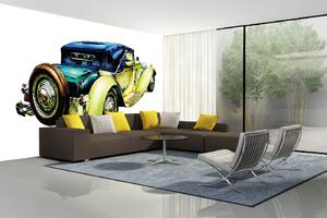 Samolepiaca vliesová fototapeta Staré zelené auto 375 x 250 cm
