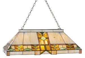 Štýl Tiffany – závesná lampa Eddart, Viacfarebné, Obývacia izba / jedáleň, Sklo, Tiffany, Závesné svietidlo