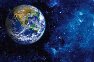 DIMEX | Vliesové fototapety na stenu Krajina z vesmíru MS-5-2236 | 375 x 250 cm | zelená, modrá, biela
