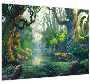 Obraz - Ilustrácia tropického lesa (70x50 cm)