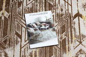 Moderný MEFE okrúhly koberec B402 Vintage - Štrukturálny, dve vrstvy rúna tmavo-béžová