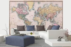 Samolepiaca vliesová fototapeta Stará farebná mapa 375 x 250 cm