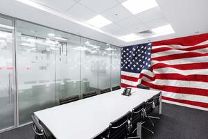Samolepiaca vliesová fototapeta Vlajúca vlajka USA 375 x 250 cm