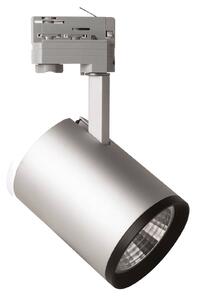 LED spot Marco pre 3-fázovú trať strieborný 4 000 K, Hliník / sivá / zinok, Obývacia izba / jedáleň, Hliník, Moderný, Koľajnicový systém