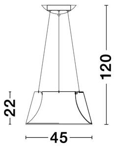 Škandinávsky luster Volcano 45 biele – Biela