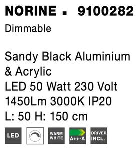 LED luster Narvi 50 čierne – Čierna