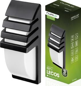 LUMILED Vonkajšie nástenné svietidlo Moderné nástenné svietidlo 230V E27 Vonkajšie svietidlo Nástenné svietidlo PC + hliník Čierna IP54 Vodotesné vonkajšie vonkajšie záhradné svietidlo
