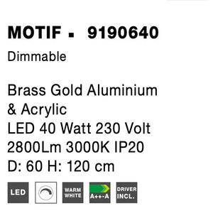 LED luster Motif 60 zlaté stmievateľné – Zlatá