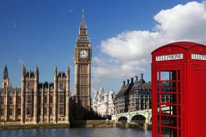 DIMEX | Vliesové fototapety na stenu Big Ben v Londýne MS-5-1130 | 375 x 250 cm | zelená, modrá, červená, biela, béžová