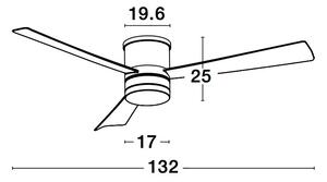 Stropný ventilátor Silky 13.2 biele s diaľkovým ovládaním – Biela
