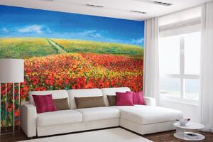 Samolepiaca vliesová fototapeta Maľba - Akrylová krajina 375 x 250 cm