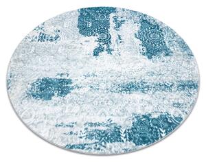Moderný MEFE koberec 8731 Ružica vintage - Štrukturálny, dve vrstvy rúna krém / modrý