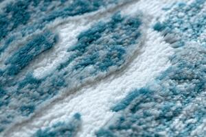 Moderný MEFE Vlny okrúhly koberec 8761 - Štrukturálny, dve vrstvy rúna krém / modrý