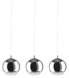 Industriálny luster Silver Ball 3 Line – Sivá