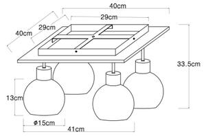 Globo 15656-4D - Prisadený luster MOITAS 4xE27/40W/230V