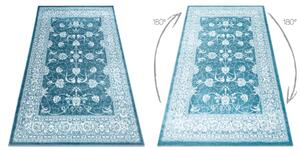 Moderný MEFE koberec 2312 Ornament - Štrukturálny, dve vrstvy rúna krém / modrý