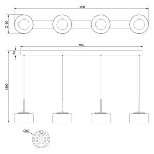 Globo 16024-4 - LED luster na lanku BELINDA LED/24W/230V čierna/dymová