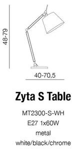 Dizajnová stolová lampa Zyta S Table čierne/zlaté – Čierna