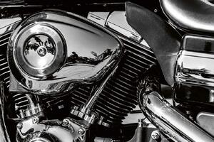 DIMEX | Vliesové fototapety na stenu Motor motocykla MS-5-2797 | 375 x 250 cm | čierna, metalická