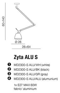 Industriálny luster Zyta S hliníkové – Sivá
