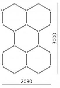 LED stropné svietidlo HEXLINE LED/216W/230V 6500K 208x300 cm biela