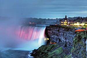 DIMEX | Vliesové fototapety na stenu Niagarské vodopády, Ontario MS-5-3197 | 375 x 250 cm | modrá, biela, šedá