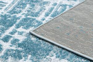 Moderný MEFE koberec 8722 Pásy vintage - Štrukturálny, dve vrstvy rúna krém / modrý