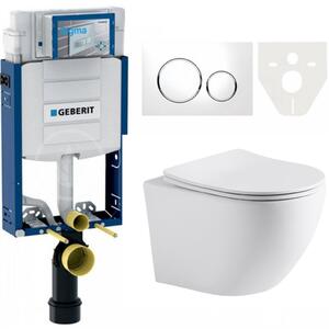 AKCE/SET/LIVERO Geberit - Modul pre závesné WC s tlačidlom + CERANO - WC misa rimless Verde + UF slim sedátko - biela matná + Geberit - Ovládacie tla…