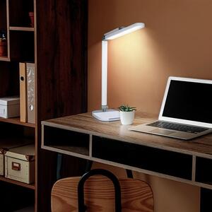 Bielo-šedá LED stolová lampa s nočným svetielkom 10W stmievateľná