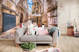 Samolepiaca vliesová fototapeta Ulička v Bari 375 x 250 cm