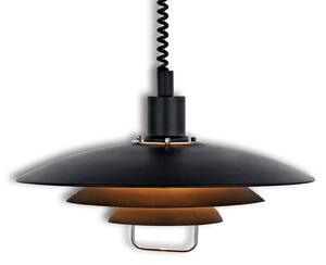 Čierna závesná lampa Kirkenes výškovo nastaviteľná