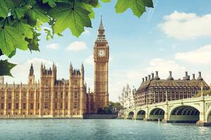 DIMEX | Vliesové fototapety na stenu Big Ben MS-5-1131 | 375 x 250 cm | zelená, modrá, béžová, hnedá