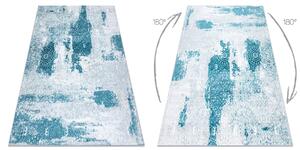 Moderný MEFE koberec 8731 Ružica vintage - Štrukturálny, dve vrstvy rúna krém / modrý