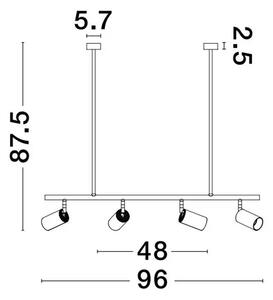 LED luster Pogno 96 čierne – GU10