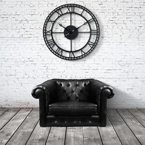 Dekorstudio Kovové hodiny na stenu Vintage retro 80cm - čierne