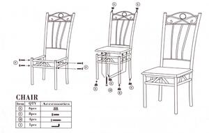 Jedálenský stôl so sadou 4 stoličiek čierna BC FUR-101-17BL