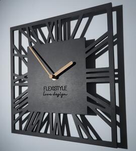 Dekorstudio Moderné drevené hodiny EKO Loft Piccolo štvorcové čierne