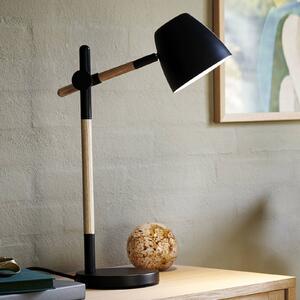 Stolná lampa Theo, z jaseňového dreva